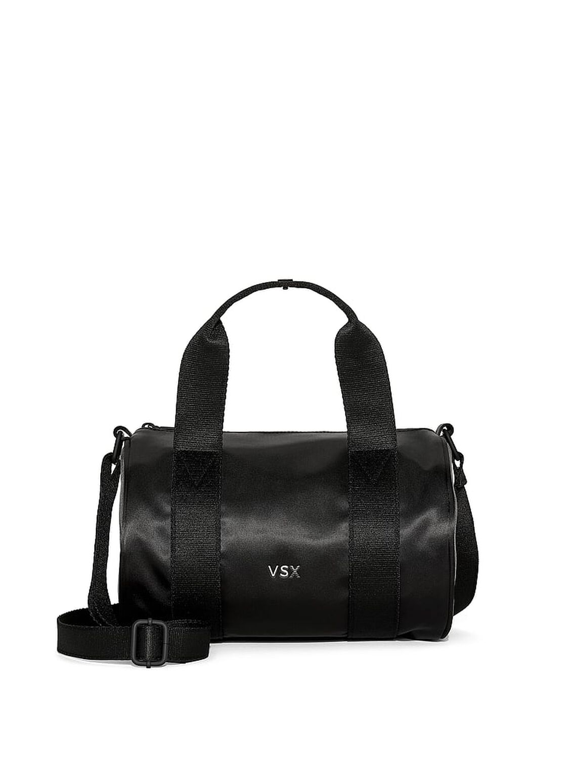 vs Victoria's Secret VSX Satin Mini Duffle Crossbody Bag Black 1 of 2 