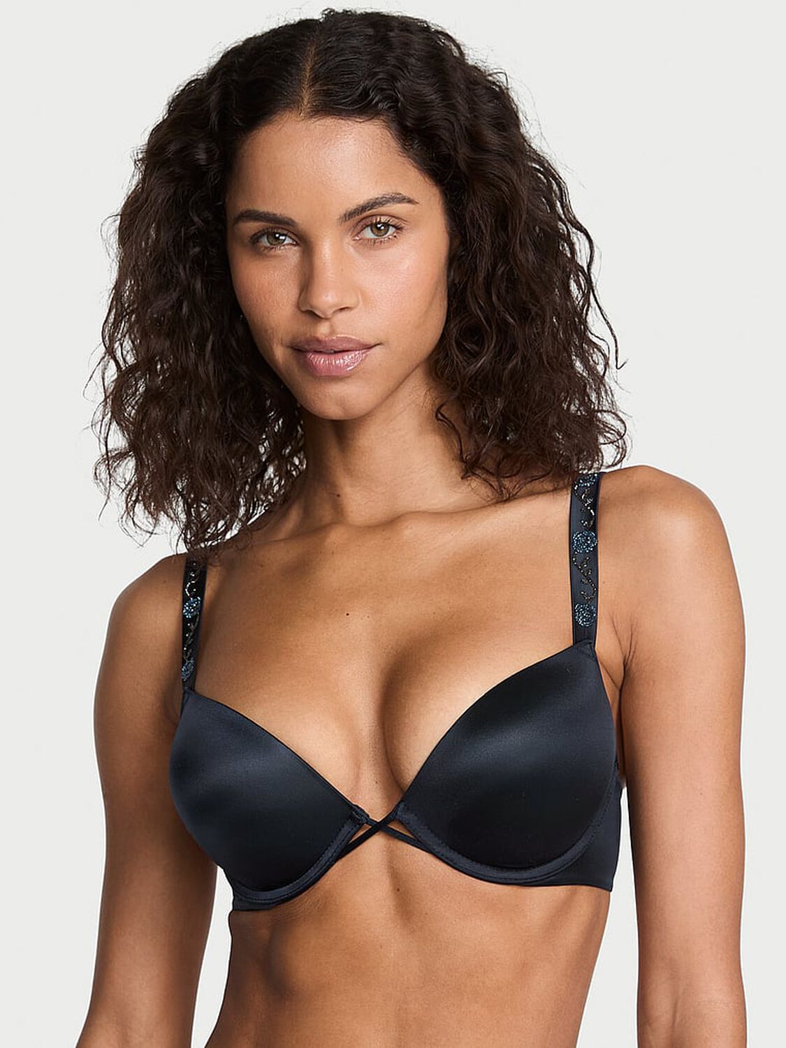 vs Very Sexy Bombshell Add-2-Cups Electric Orchid Shine Strap Push-Up Bra Dark Twilight 2 of 2 