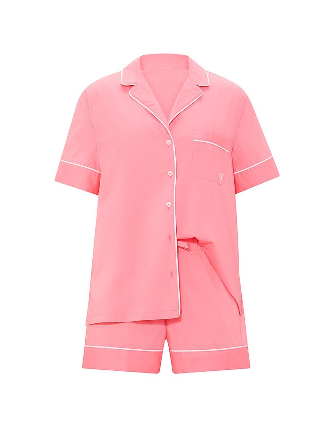 vs Victoria's Secret Heritage Cotton Short Pajama Set Pink Cocktail 3 of 3 