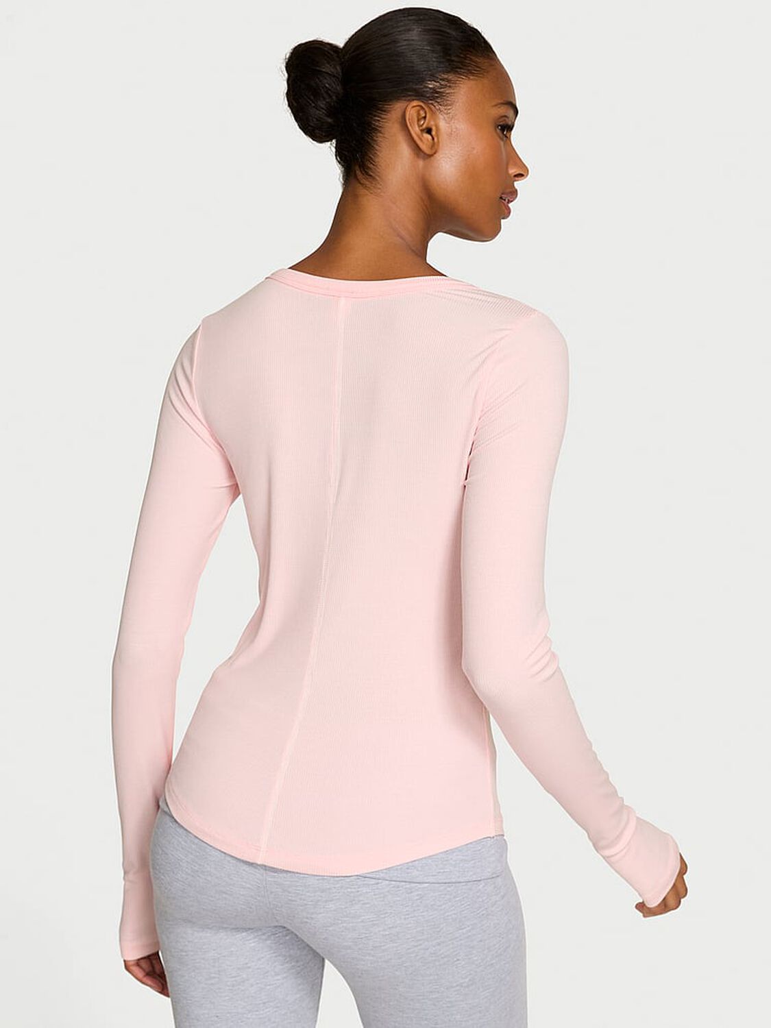 vs Angel Essentials VS Iconic Rib Long-Sleeve Tee Pretty Blossom 2 of 4 