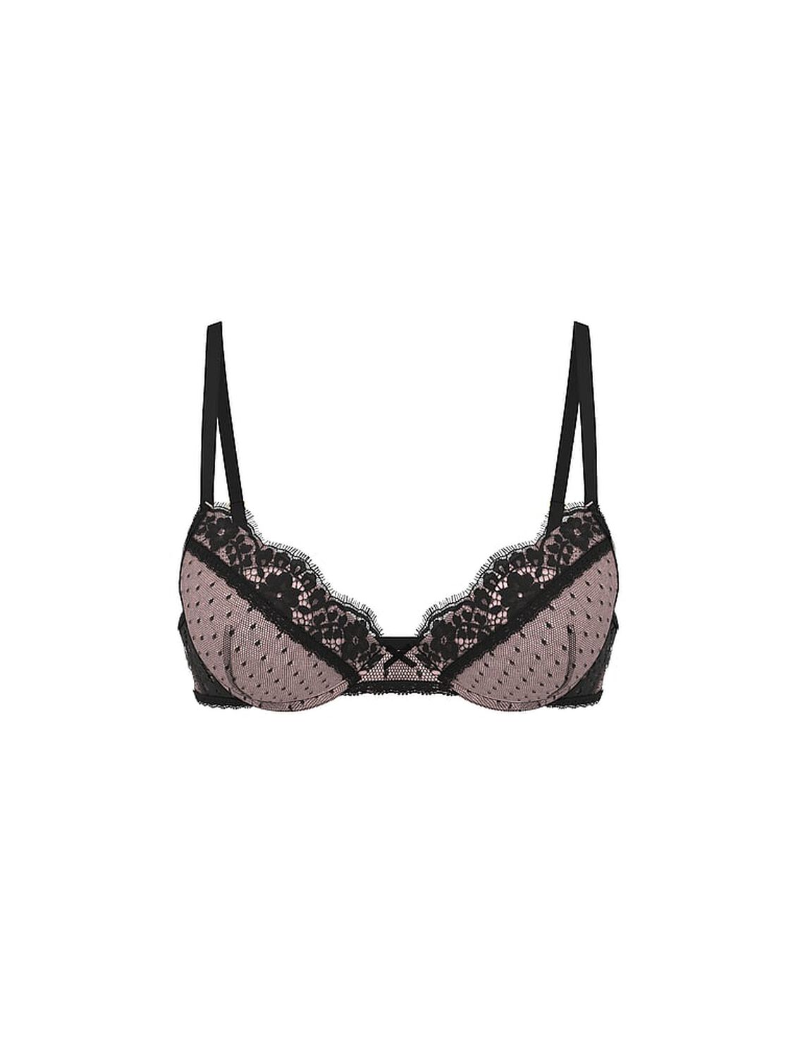 vs Dream Angels Heritage Dot Mesh Lace-Trim Push-Up Bra Angel Pink 3 of 3 