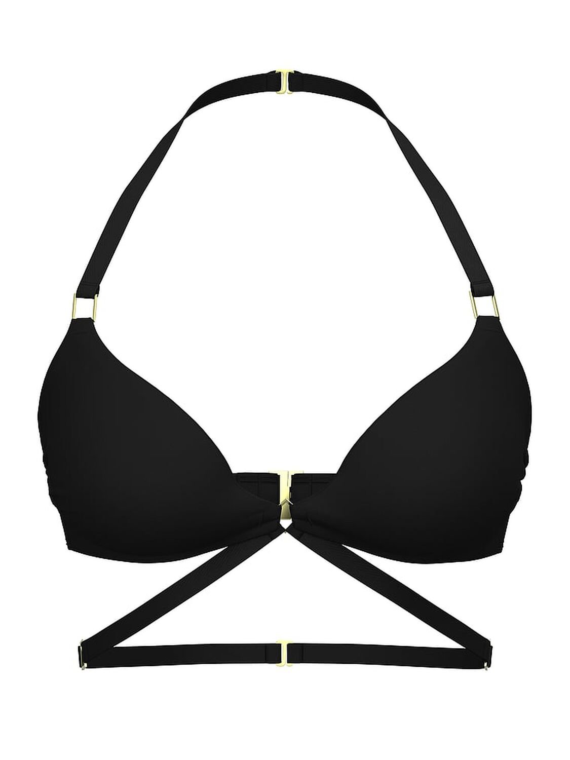 vs Victoria's Secret Swim Archives Sexy Cut-Out Strappy Push-Up Bikini Top Black 4 of 4 