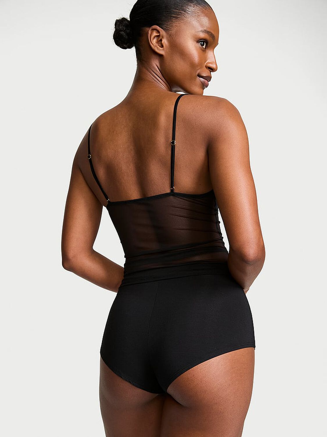 vs Very Sexy Sheer Reveal Modal & Mesh Cami Set Black 2 of 3 