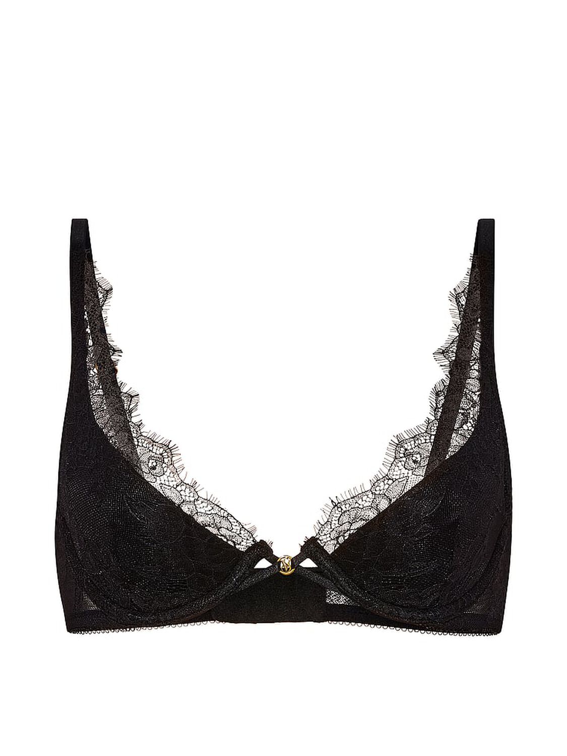 vs Very Sexy Rose Lace Lightly Lined Plunge Bra Black 3 of 3 