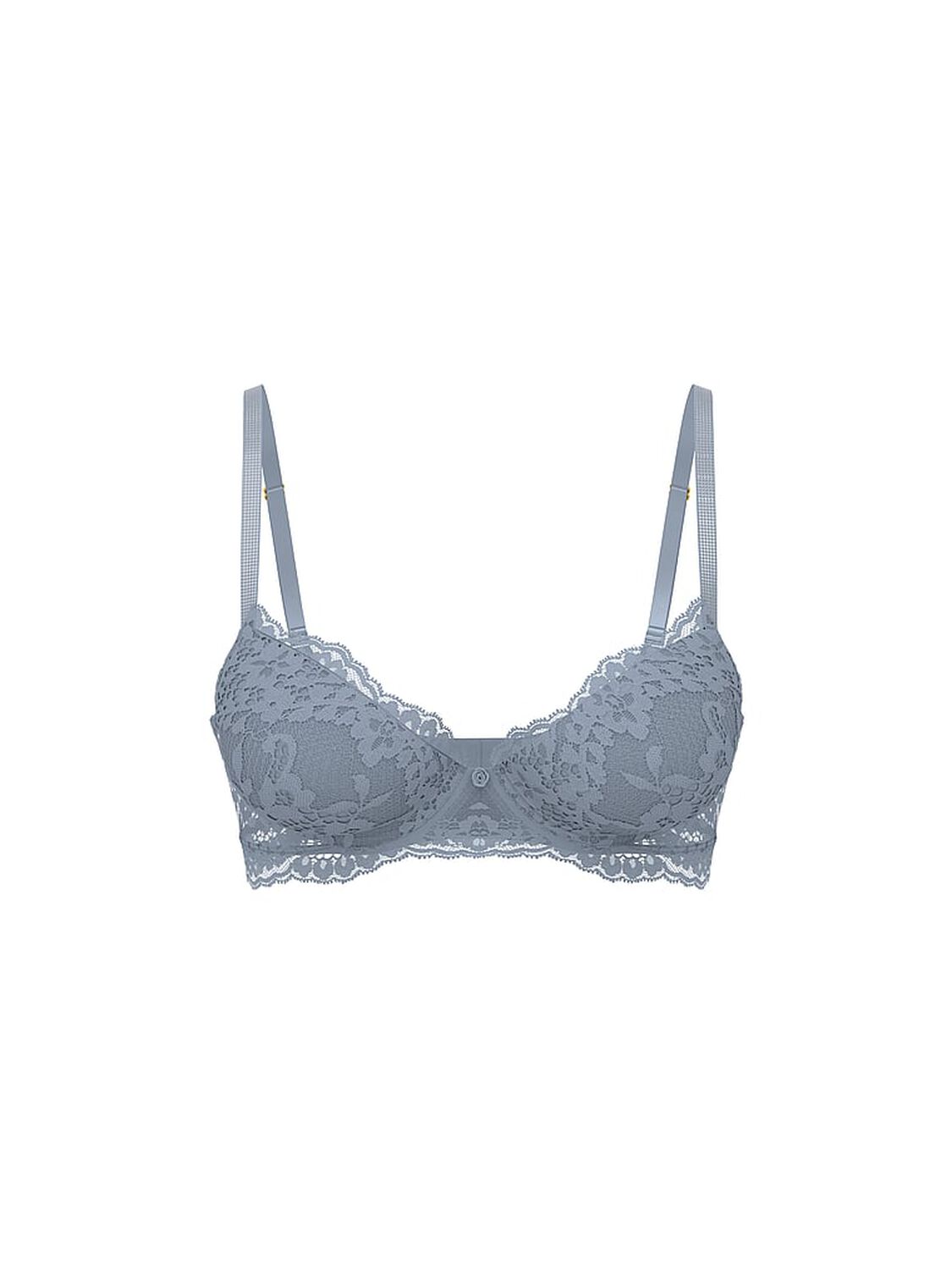 vs Dream Angels Twinkle Silver Lace Lightly Lined Demi Bra Blue Grey Shimmer 1 of 1 
