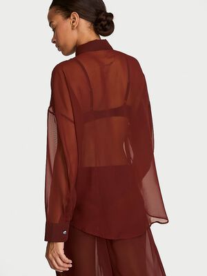 Chiffon Button-Front Shirt