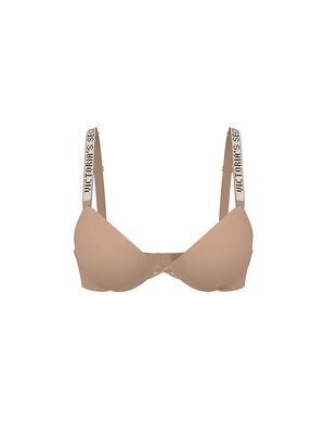 Logo Shine Strap Lightly Lined Low-Cut Demi Bra