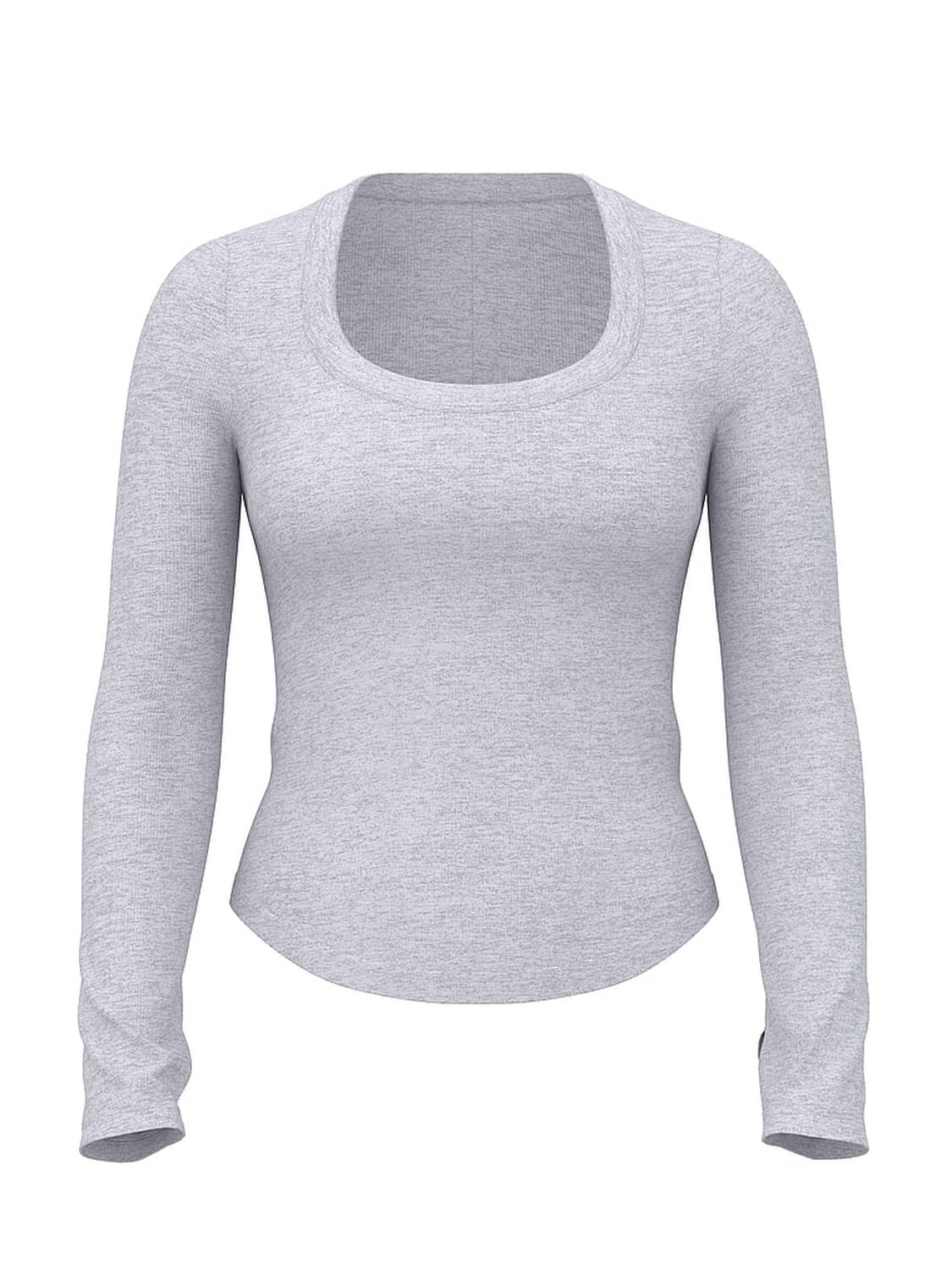 vs Angel Essentials VS Iconic Rib Long-Sleeve Tee Medium Heather Grey 3 of 4 