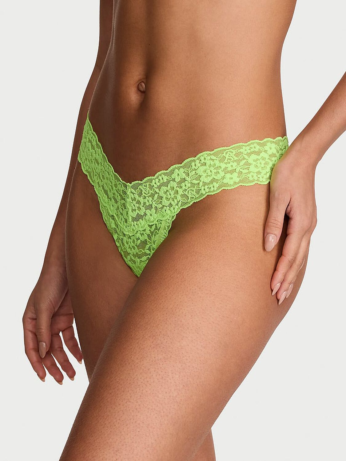 vs The Lacie Lace Strappy-Back Thong Panty Electric Lime 1 of 3 