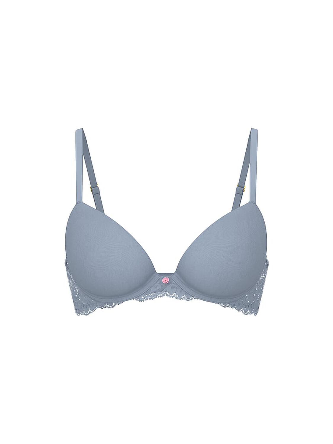 vs Dream Angels Smooth & Lace Push-Up Bra Blue Grey 3 of 3 