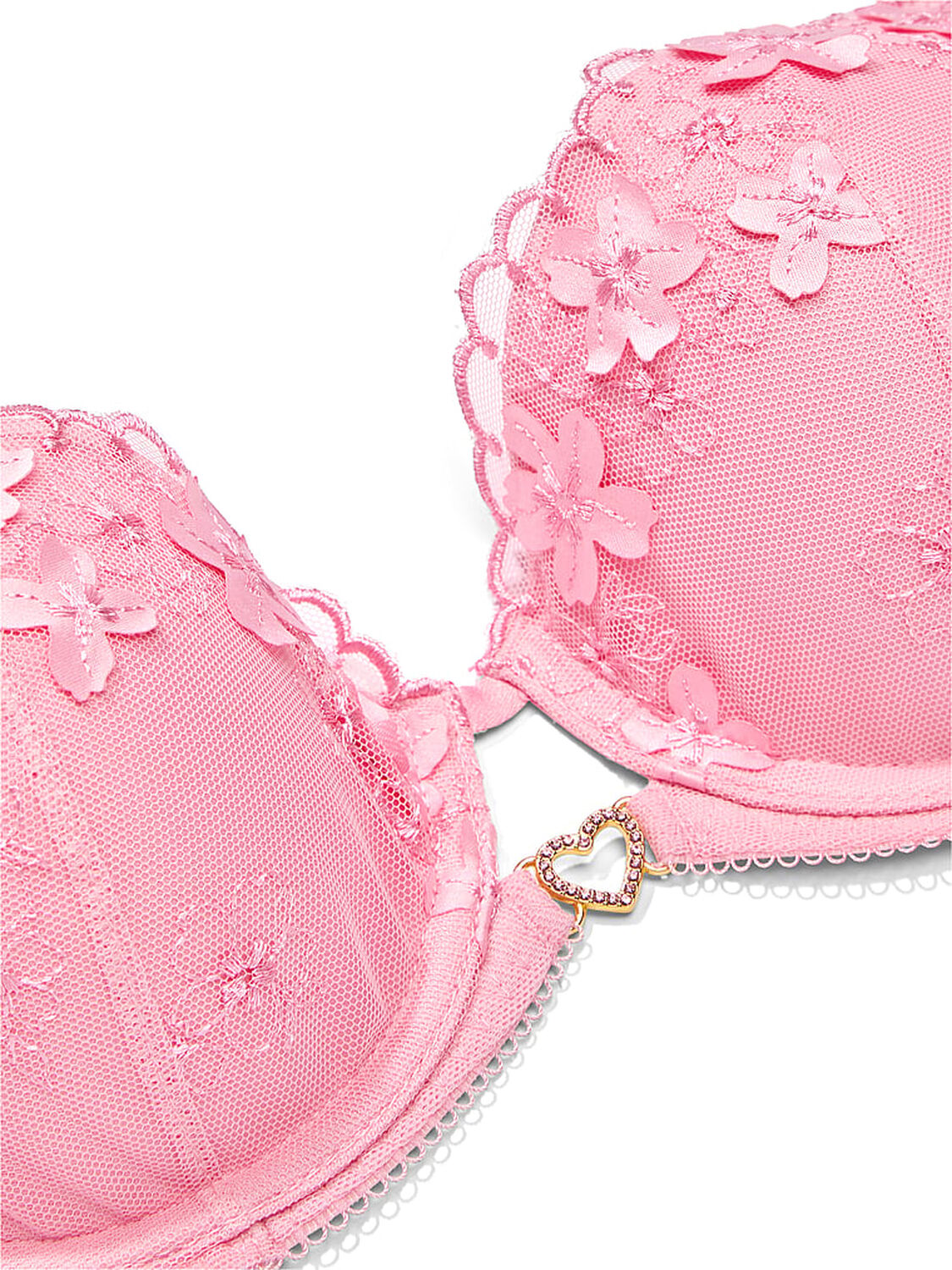 vs Dream Angels Pretty Petals Lightly Lined Demi Bra Pink Hope 4 of 4 