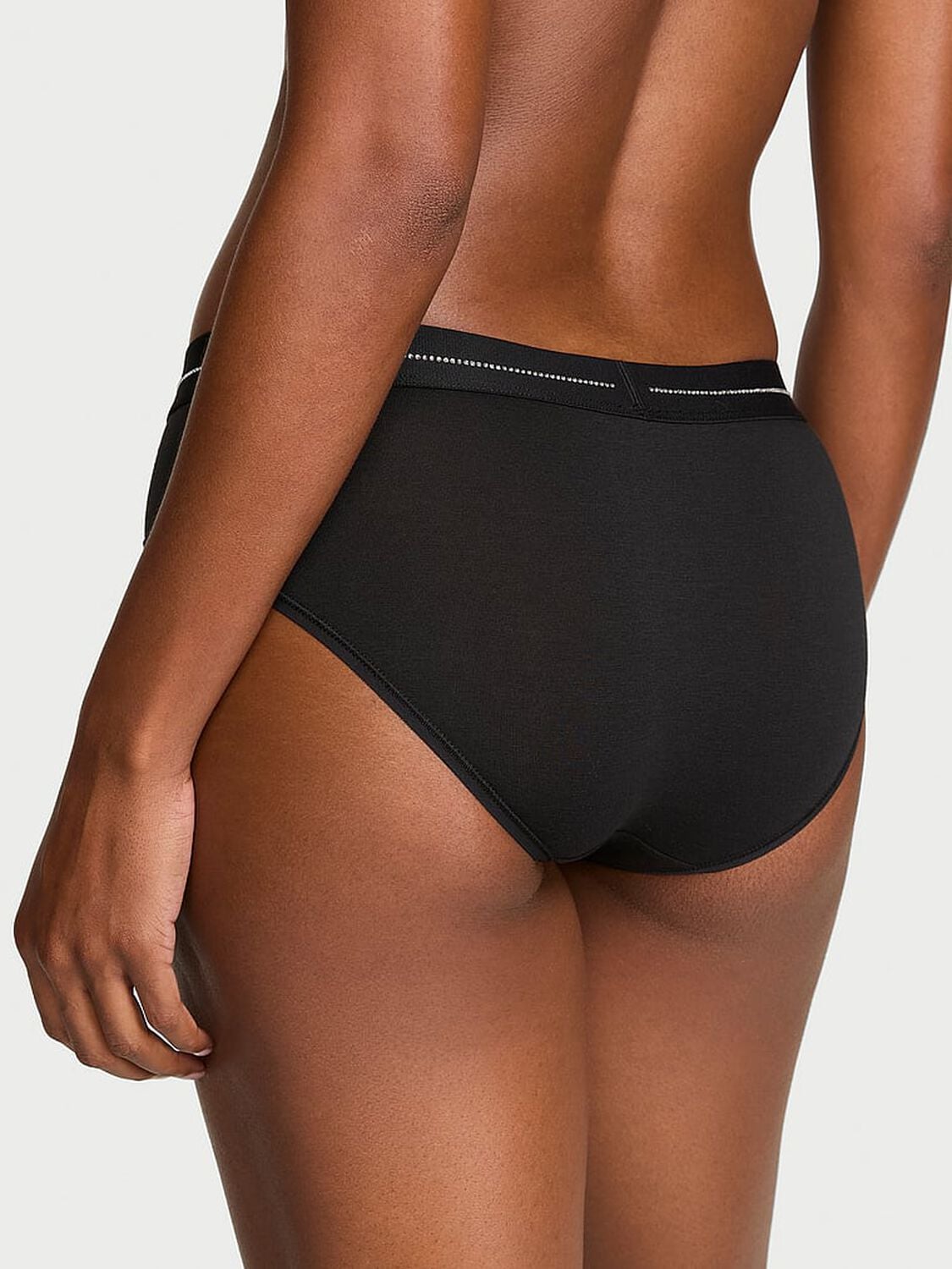 vs Cotton Shine Logo Cotton Hiphugger Panty Black 2 of 3 