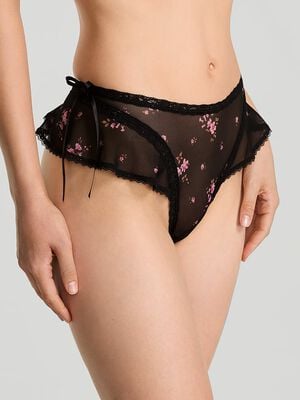 Sheer Flutter High-Leg Thong Panty
