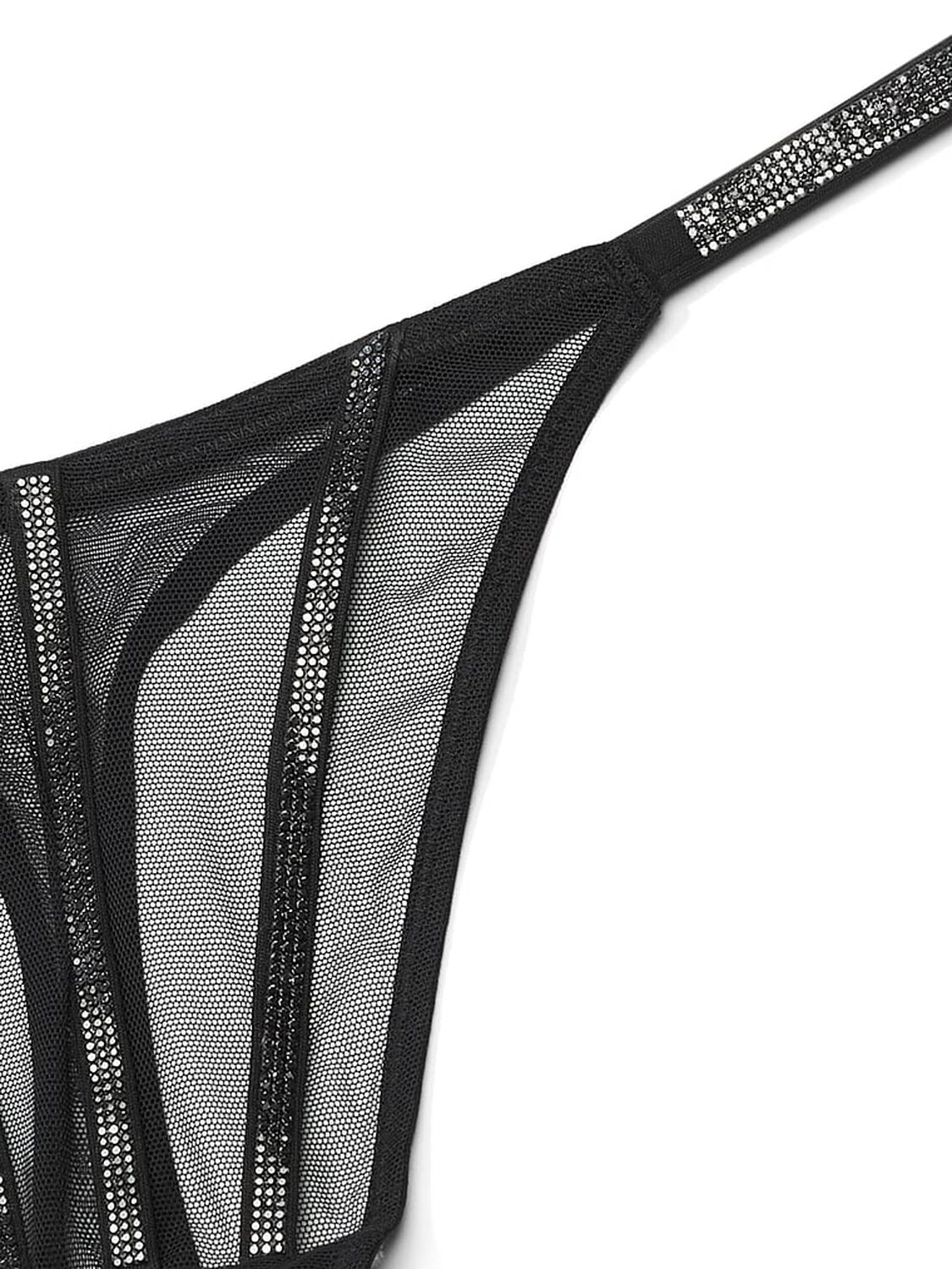 vs Very Sexy Sheer Shine Thong Panty Black 4 of 5 