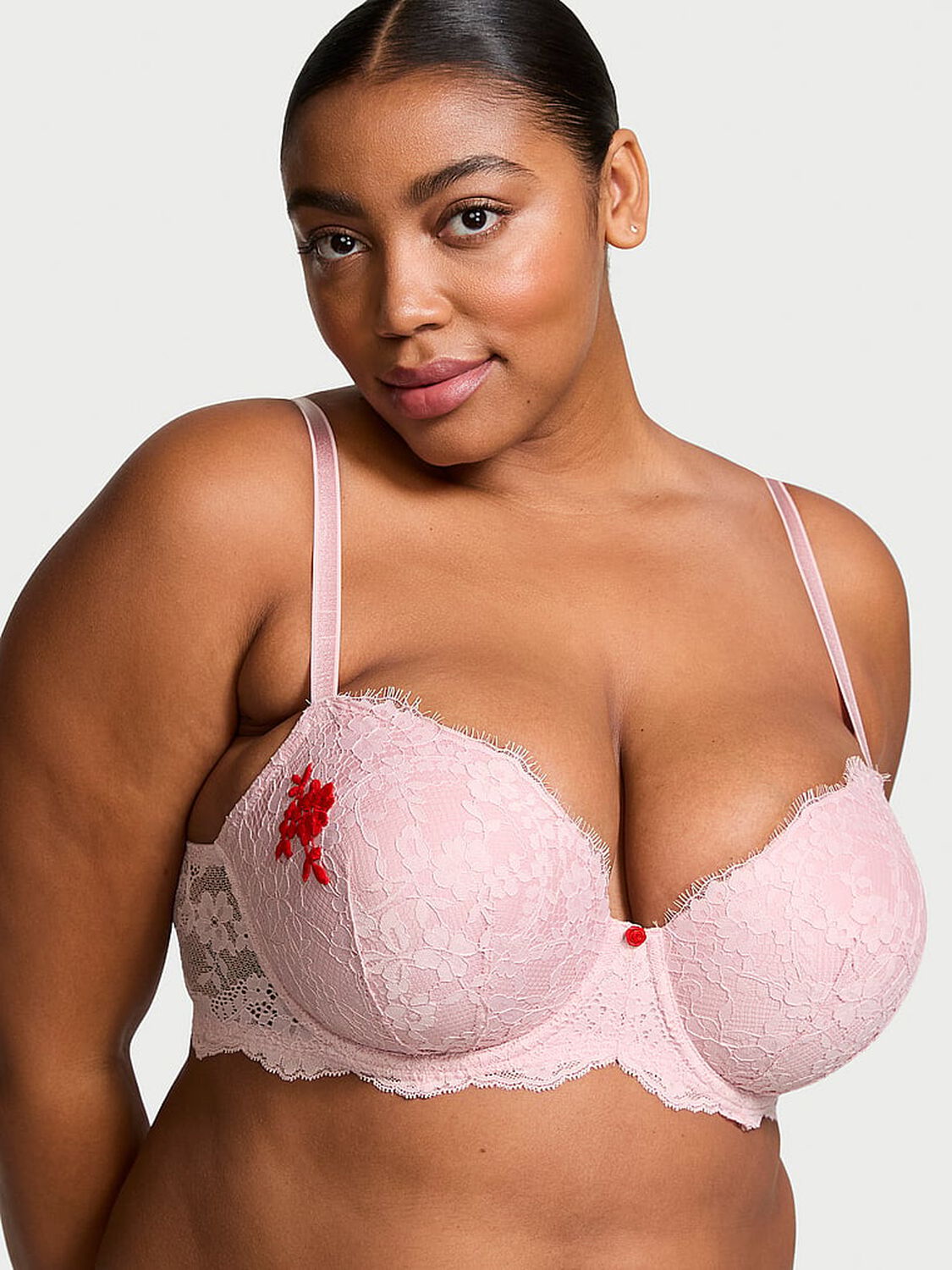 vs Dream Angels Lace Lightly Lined Demi Bra 1 of 4 