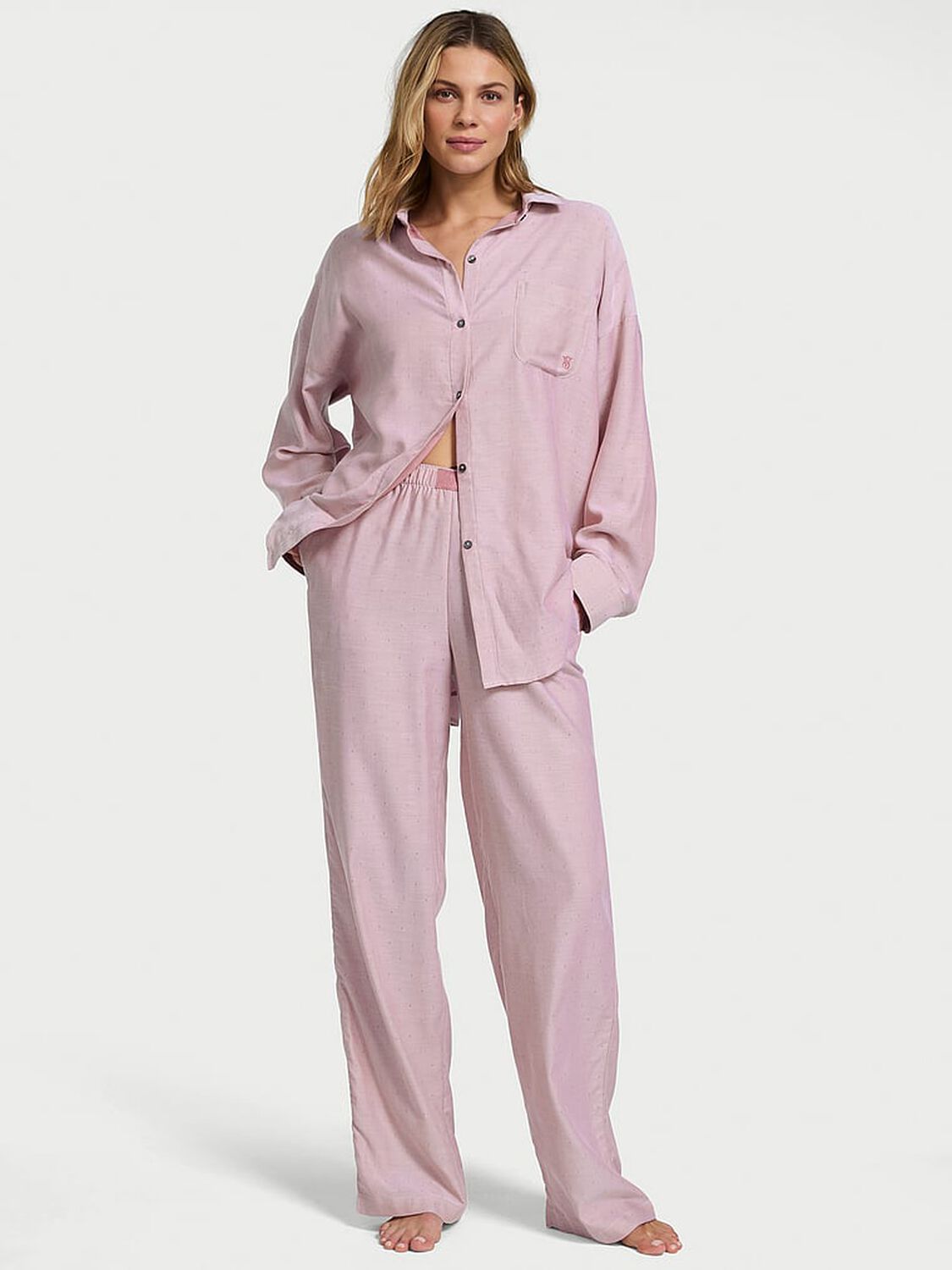 vs Victoria's Secret Modal-Cotton Long Pajama Set 1 of 3 