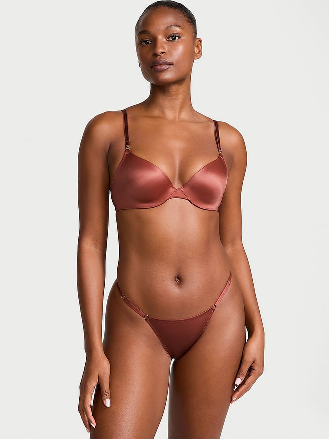 vs Very Sexy V-Hardware Adjustable V-String Panty Clay 4 of 4 