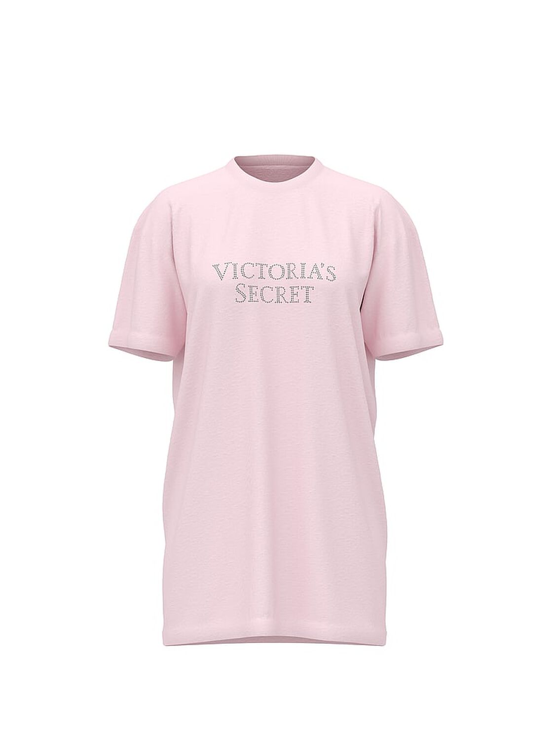 vs Victoria's Secret 100% Cotton Oversize Sleep Tee Pretty Blossom W Bling 1 of 1 