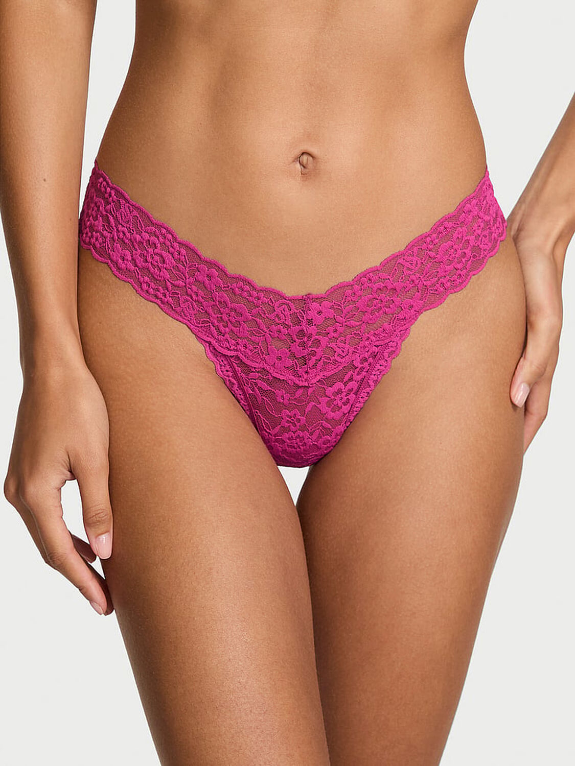 vs The Lacie Lace Strappy-Back Thong Panty Luscious Rose 1 of 2 