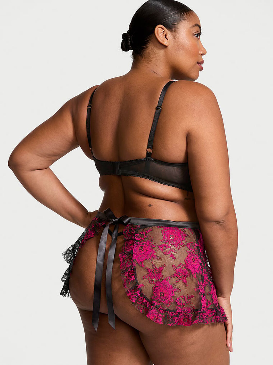 vs Very Sexy Wicked Unlined Rose Lace Apron Set 2 of 4 