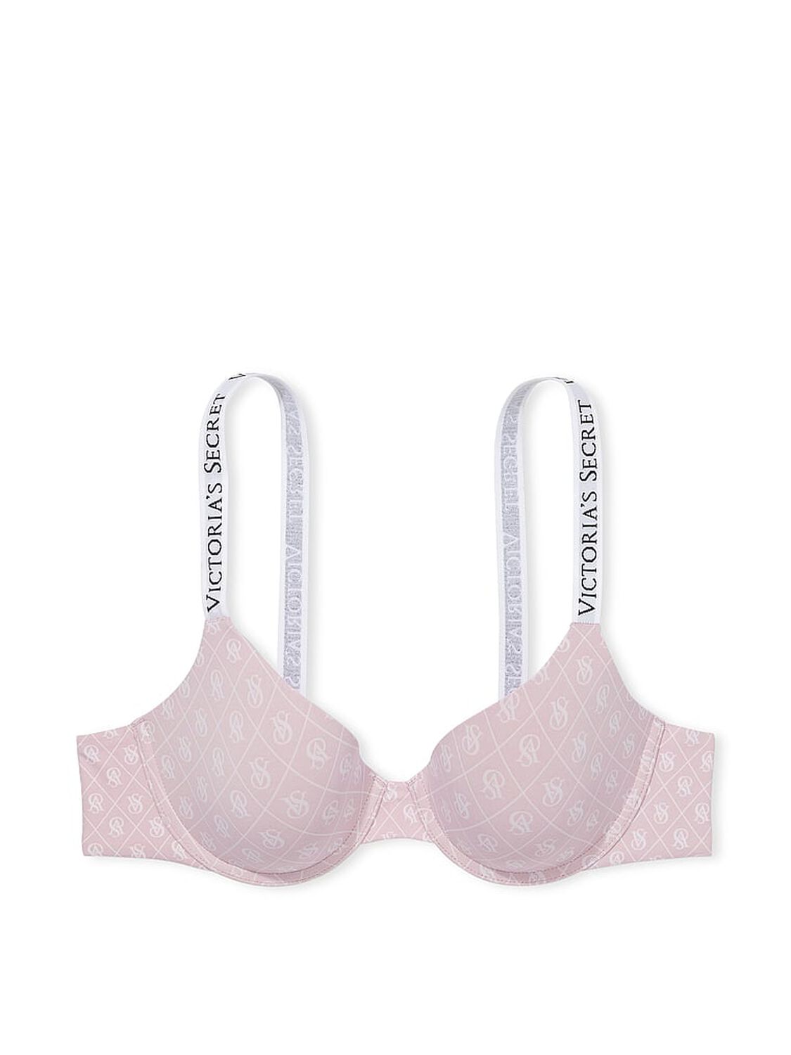 vs The T-Shirt Lightly Lined Demi Bra Pink Logo 3 of 3 