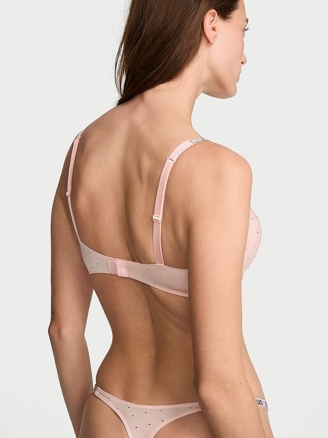 vs Very Sexy Bombshell Add-2-Cups Shine Strap Dot Push-Up Bra Purest Pink 2 of 3 