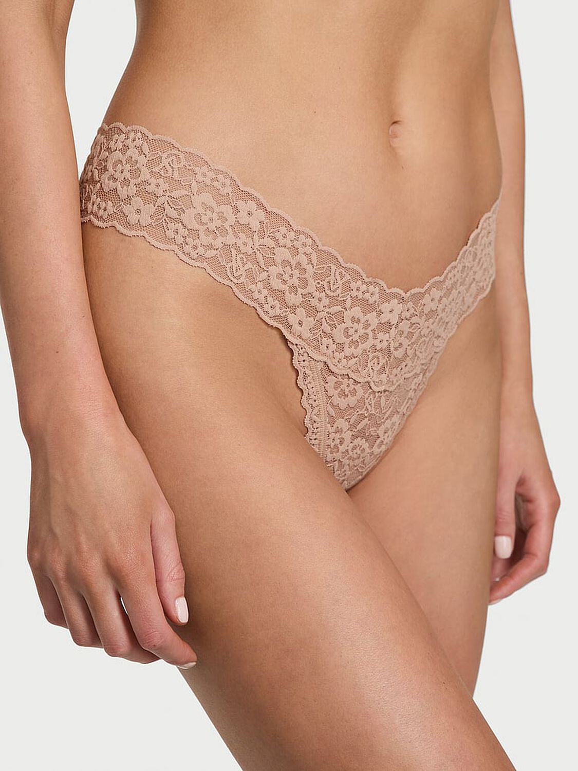 vs The Lacie Blossom Lace Thong Panty Praline 1 of 3 