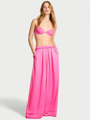 Glazed Satin Ultra Wide-Leg Sleep Pants