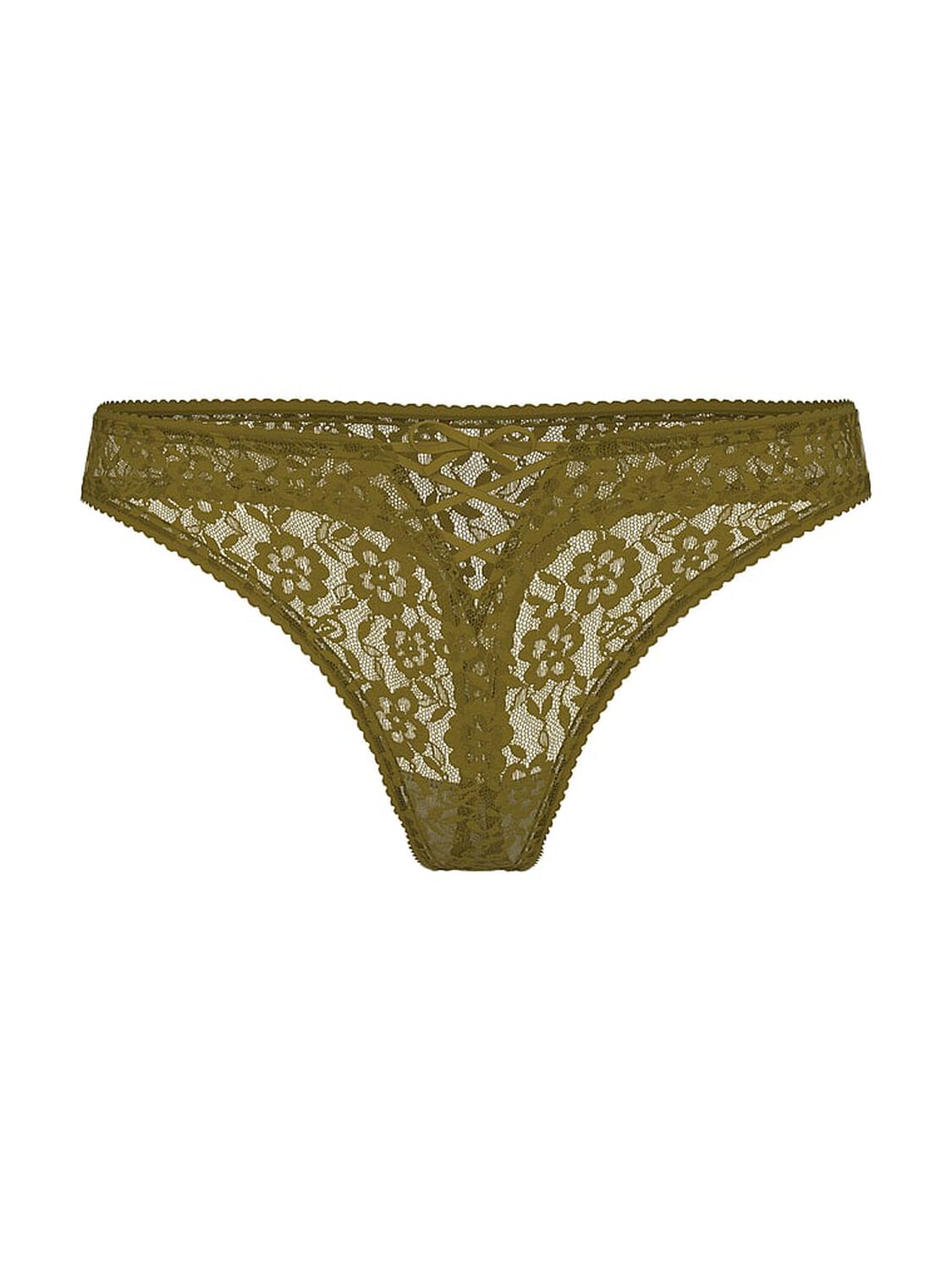 vs The Lacie Lacie Lace-Up Bow Thong Panty Green Chameleon 3 of 4 