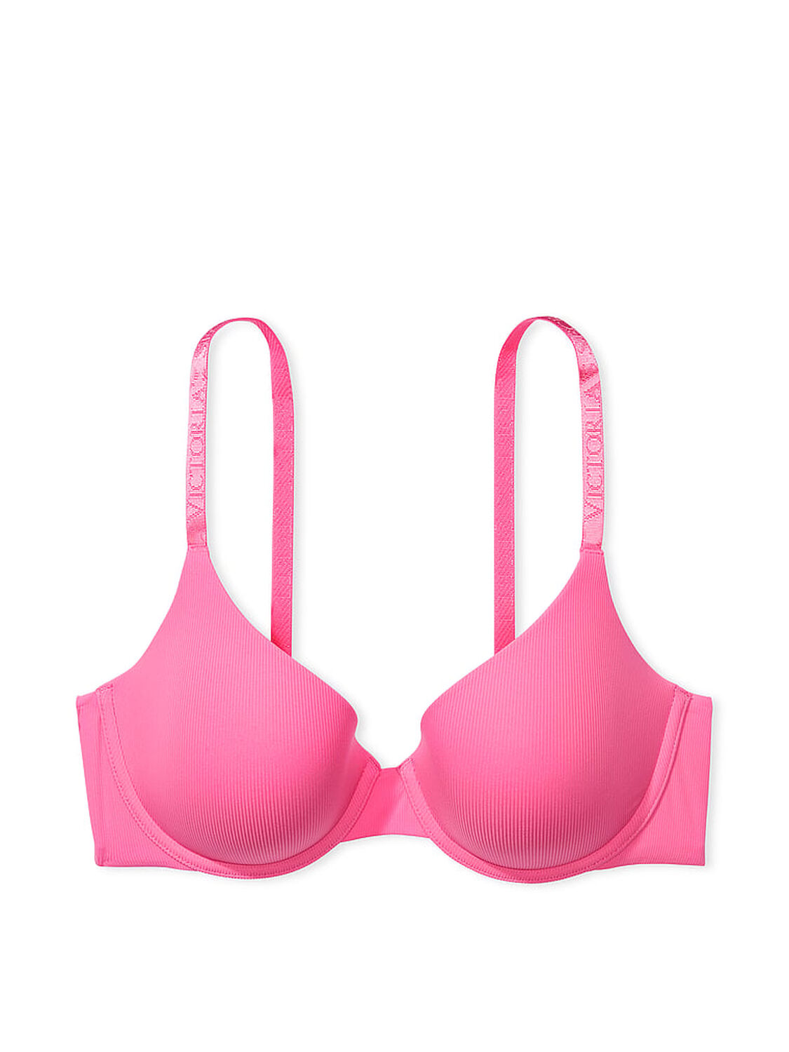 vs The T-Shirt Lightly Lined Micro-Rib Demi Bra Hollywood Pink 3 of 4 