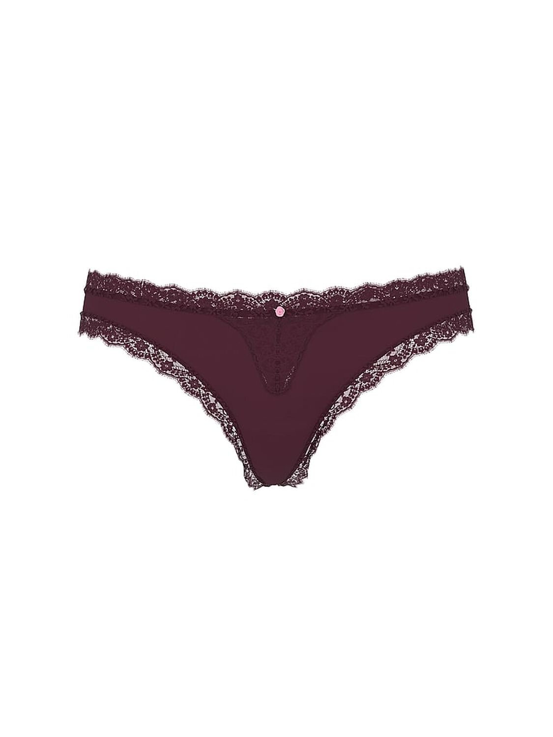 vs Dream Angels Lace-Trim Thong Panty Winter Wine 3 of 3 