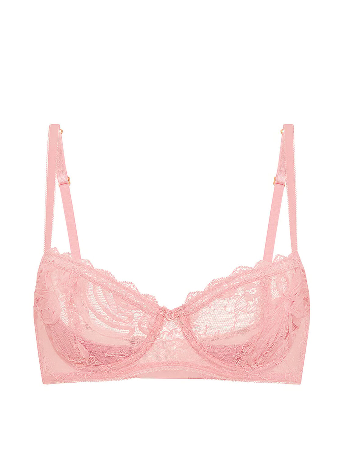 vs Dream Angels Wicked Unlined Rosette Reverie Embroidery Balconette Bra Chalk Rose 3 of 3 
