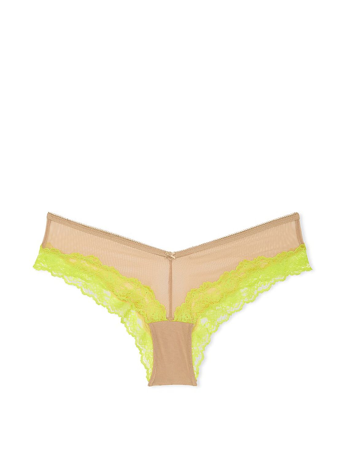 vs Very Sexy Mesh Lace-Trim High-Leg Cheeky Panty Praline 3 of 3 