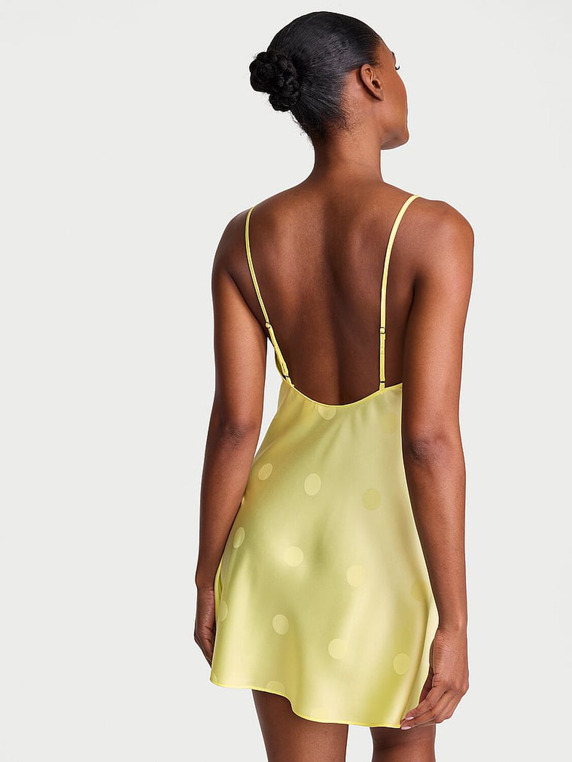 vs Victoria's Secret Signature Satin Slip Dress Lemonade 2 of 3 