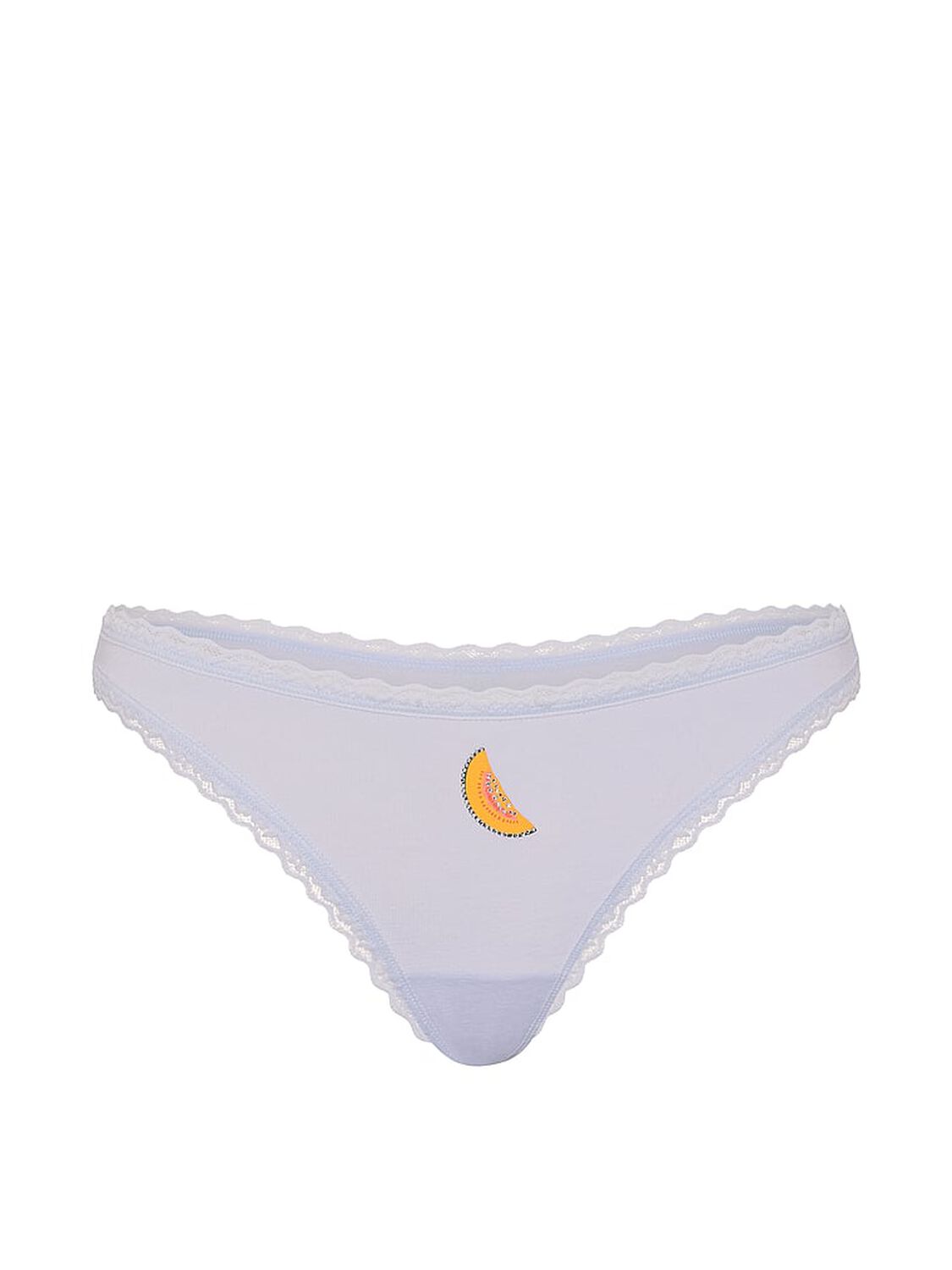 vs Lace Trim Cotton Lace-Waist Thong Belle Flower Fruit 3 of 3 