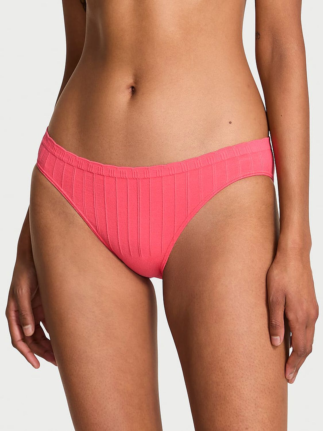 vs Seamless Seamless Cotton Rib Bikini Panty Poppy 1 of 2 