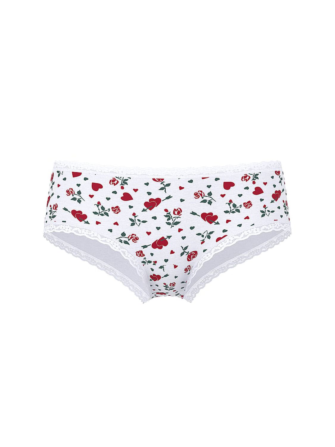 vs Lace Trim Cotton Lace-Waist Cheeky Panty White Roses 3 of 3 