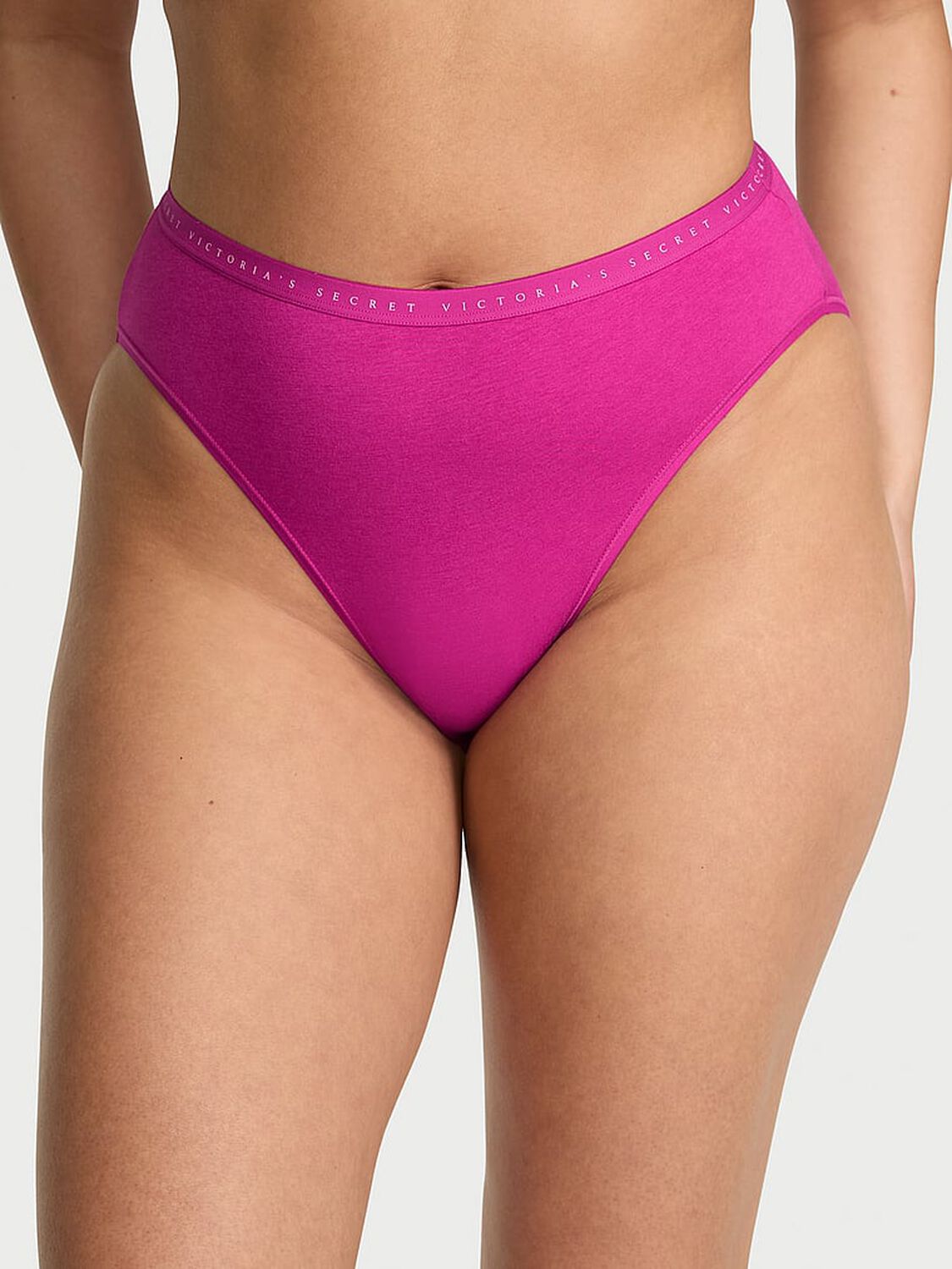 vs Victoria's Secret Stretch Cotton High-Leg Brief Panty Allure Pink 1 of 3 