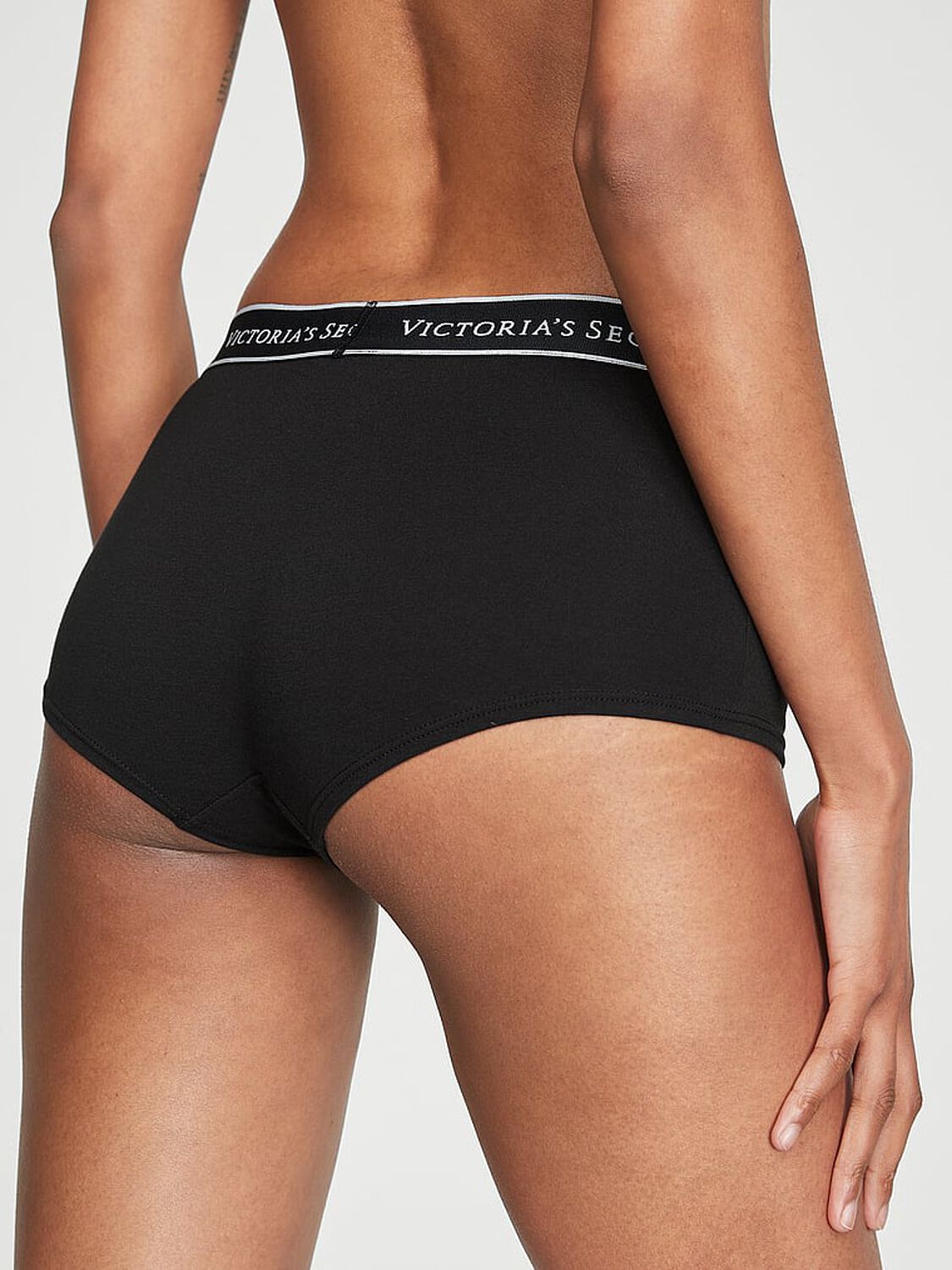 vs Cotton Logo Cotton Boyshort Panty Black 2 of 4 