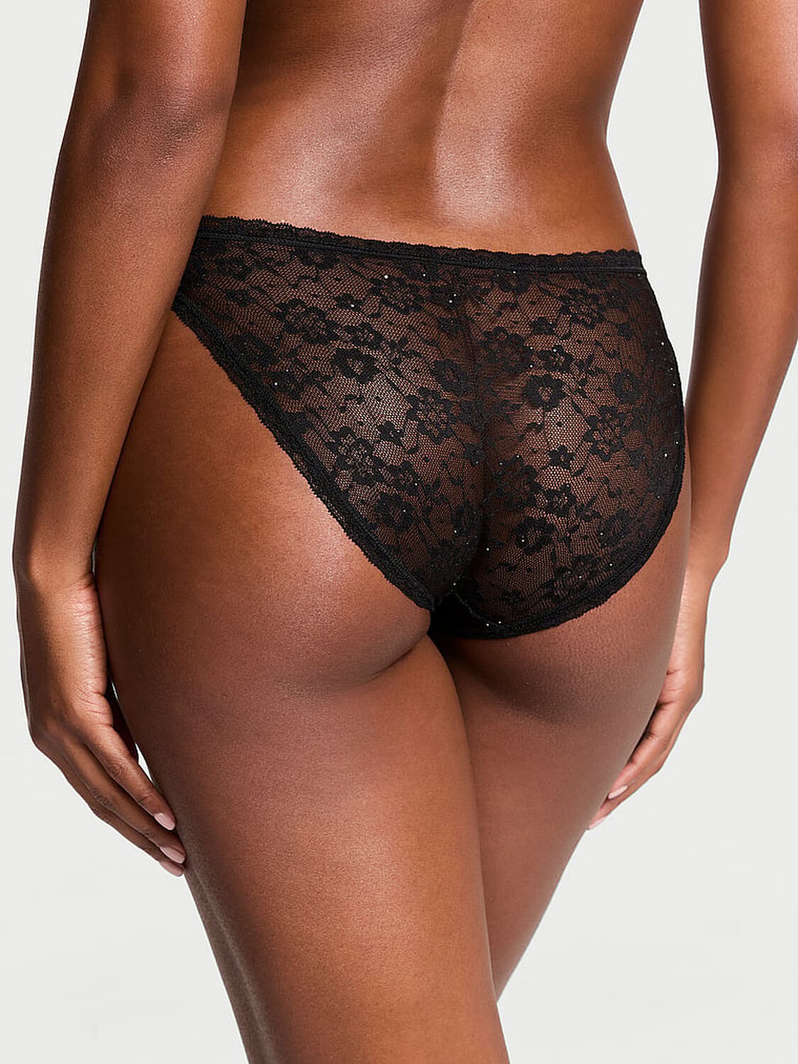 vs The Lacie Sequin Posey Lace Bikini Panty Black 2 of 3 