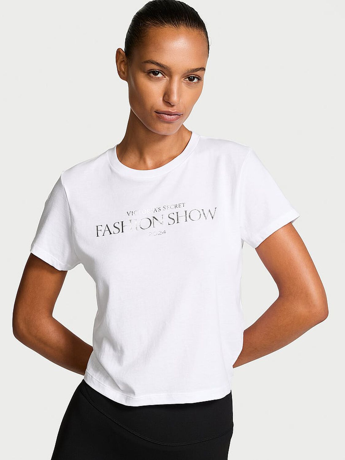 vs Victoria's Secret Victoria's Secret Fashion Show '24 Cotton Tee White 1 of 5 