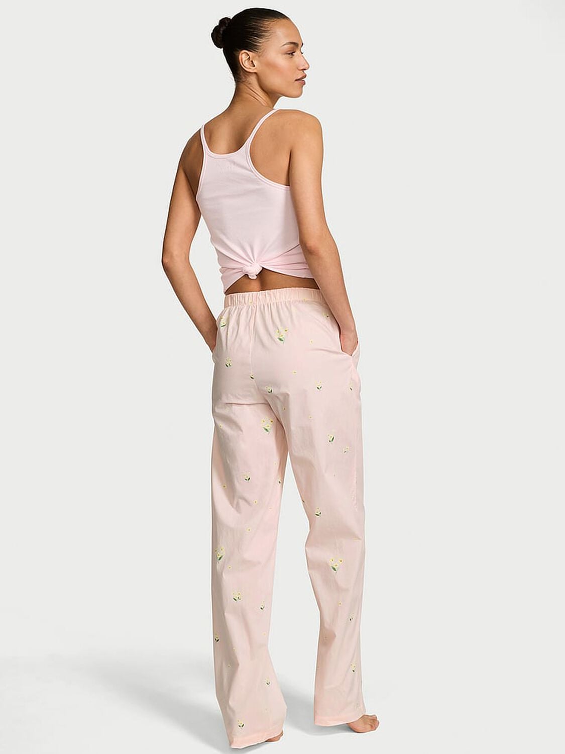 vs Victoria's Secret Mix & Match Sleep Heritage Cotton Pajama Pants Ballet Pink Floral 2 of 3 