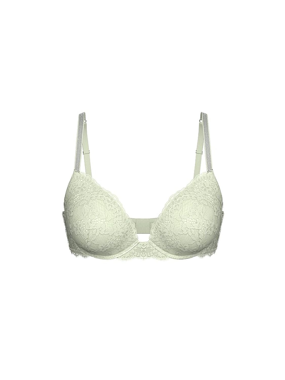 vs Dream Angels Twinkle Silver Lace Push-Up Bra Mint Crush 3 of 3 