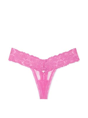 Lace Heart Blooms Thong Panty
