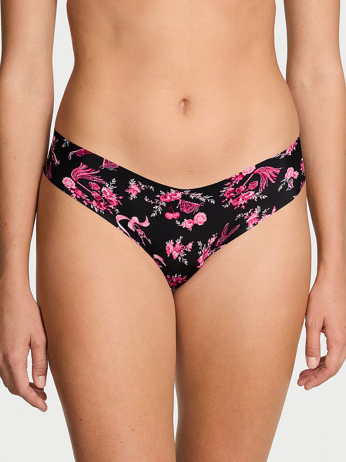 vs No-Show No-Show Thong Panty Black Lingerie Toile 1 of 3 