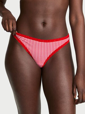 Cotton Lace-Waist Thong