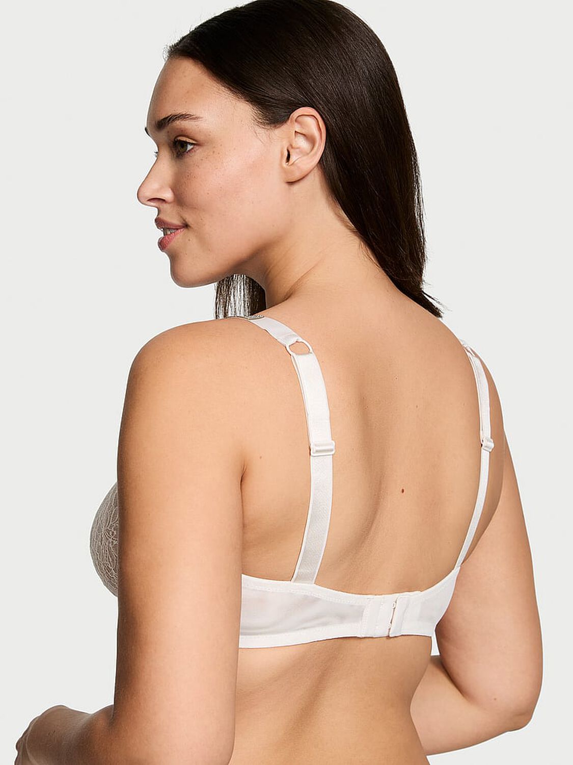 vs Very Sexy Shine Strap Unlined Low-Cut Lace Demi Bra Coconut White72y 34y5 2 of 4 