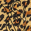 Glazed Satin Short-Sleeve Long Pajama Set, NEW GLAM LEO, swatch