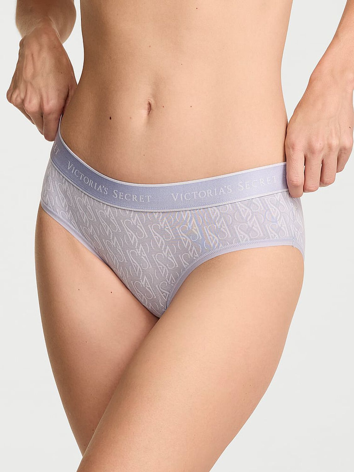 vs Cotton Logo Cotton Hiphugger Panty Icy Lavender Vs Lock Up 1 of 3 