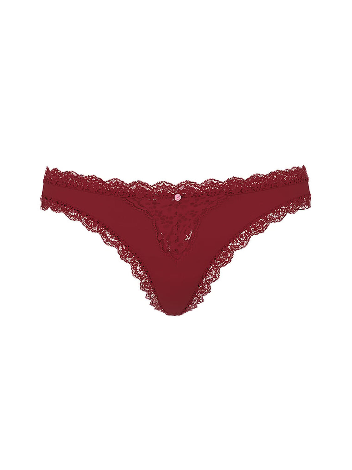 vs Dream Angels Lace-Trim Thong Panty Sangria Red 3 of 3 